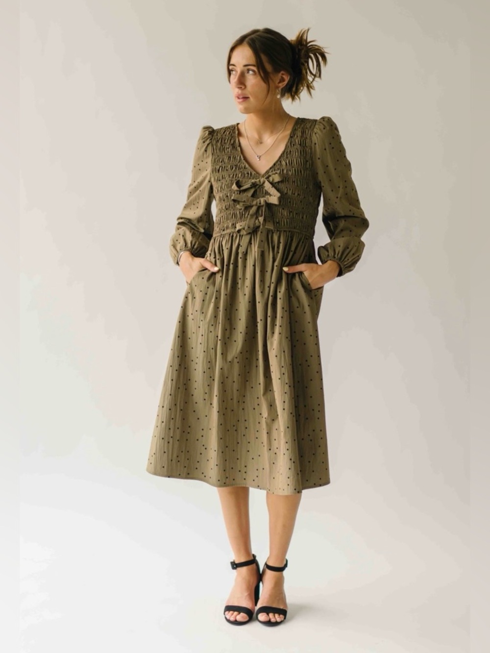 NWT Piper and Scoot Branton Dot Midi Dress